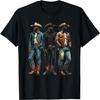 Black Cowboy Western Rodeo Melanin Black History Texas Men T-Shirt(7)