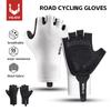 Lycra Fabric Fingerless Gloves Breathable Half Finger Mitten  for Mtb Road Bike Sports Racing