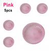 5 Pack Transparent Coaster Set Glass Round Crystal Coaster Drinks Coffee Table Decoration for Home Office Kitchen Bar Restaurant