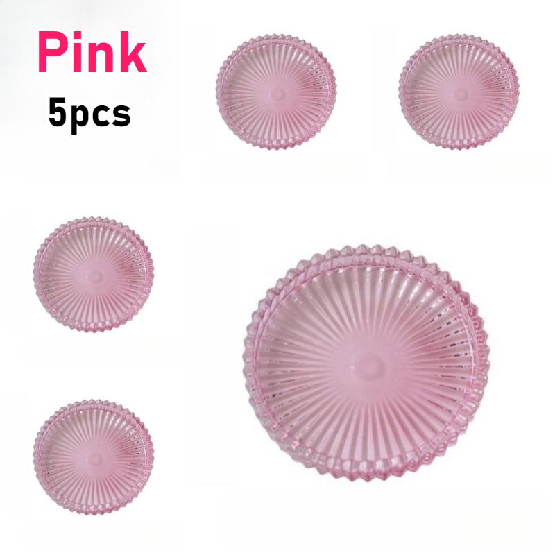 

5 Pack Transparent Coaster Set Glass Round Crystal Coaster Drinks Coffee Table Decoration for Home Office Kitchen Bar Restaurant