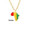 Collar con Mapa de Esmalte Africano: Colgante Geométrico de Acero de Titanio, Joyería Estilo 2022.