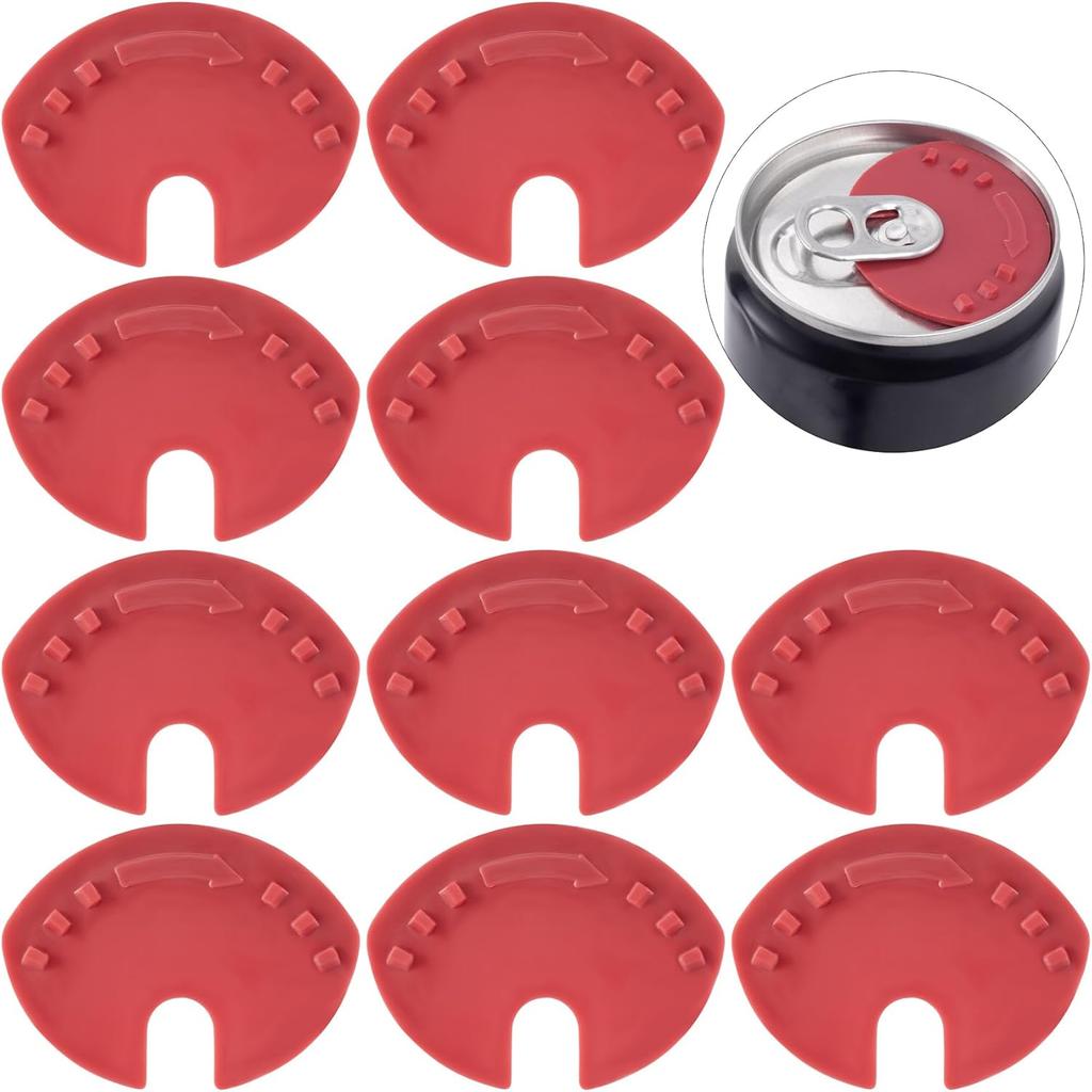 10pcs Soda Can Covers Lids, Plastic Pop Can Lid Cover, Can Top Cap Protector Spill Guard for Soda Drink Beer Coke Juice Beverage- Black