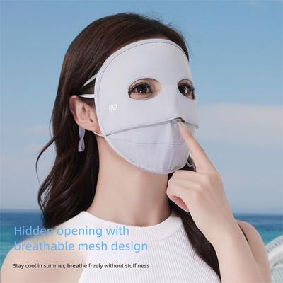 Elastic Ice Silk Mask Breathable Sunscreen Mask Fashion Full Face Mask  Women