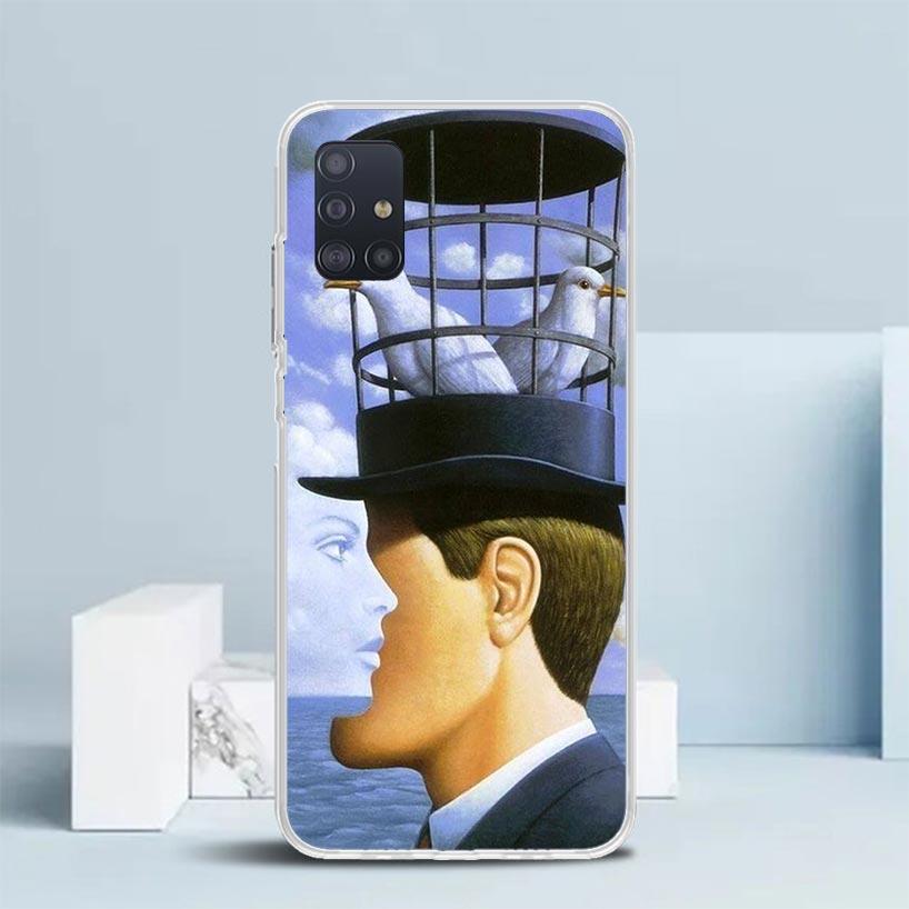 Rene Magritte Art Soft Cover for Samsung Galaxy A12 A22 A32 A52 A72 A02S Phone Case Note 20 Ultra 10 S10 Plus A51 A71 A50S A20S