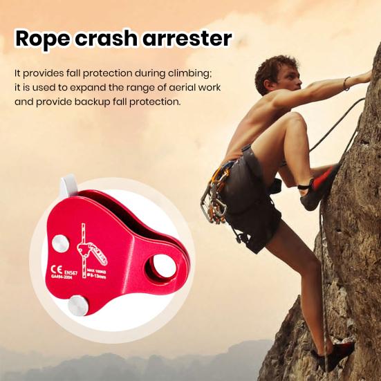 Fall Protection Self-locking Device Rope Clip Rustproof Corrosion Resistant High-Altitude Operation Mini Size Aluminum Magnesium Alloy Rope Clip