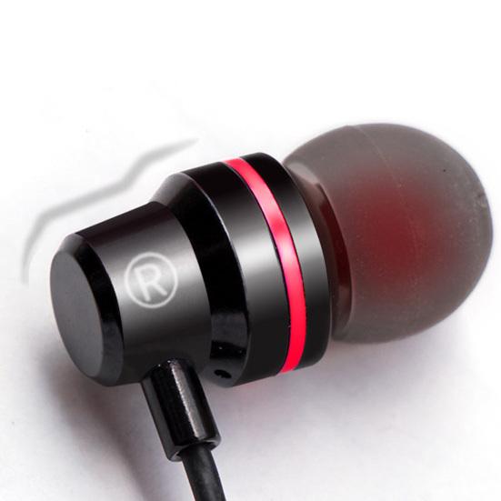 3.5mm Wired In-Ear Earphone Heavy Bass Stereo Volume Control Headphone with Mic