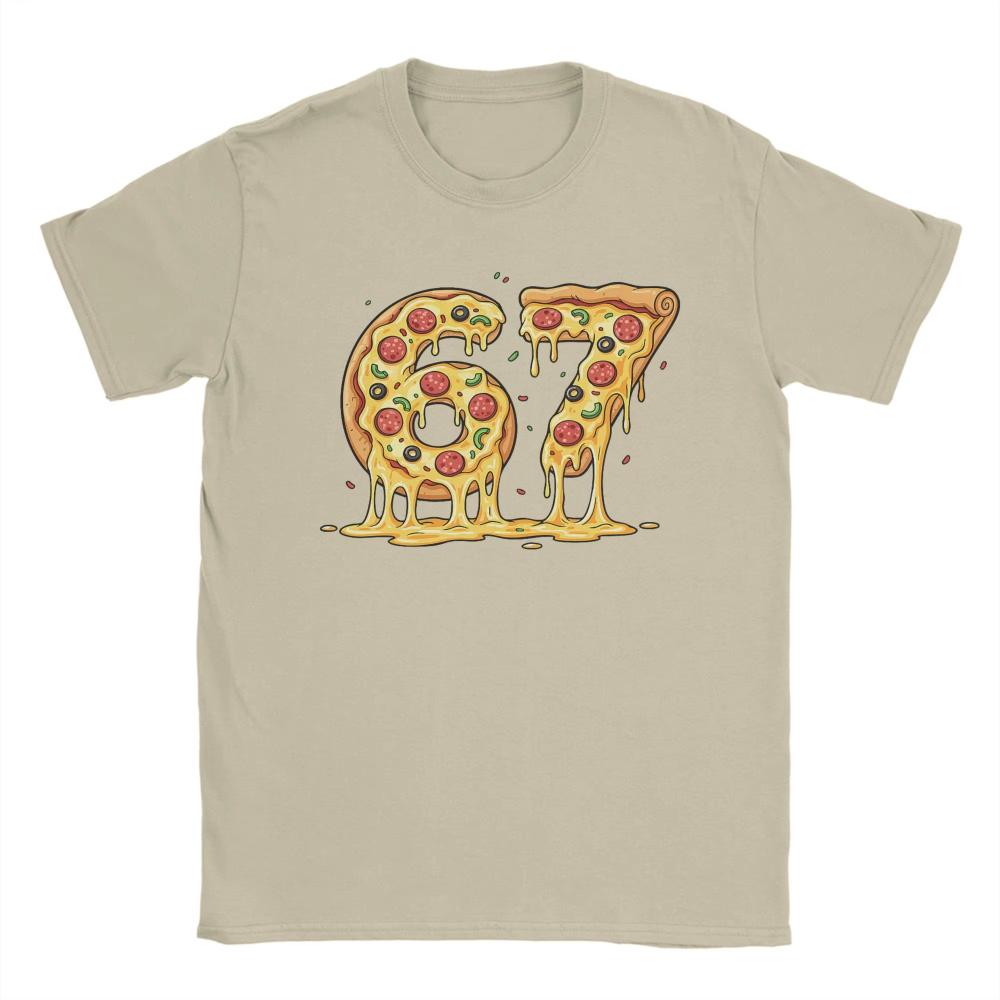 67 Pizza Meme Funny Six Seven Gen Alphas Slang TShirt Summer Cotton TShirt for Men Women Harajuku Tee Shirt Streetwear Top Tee