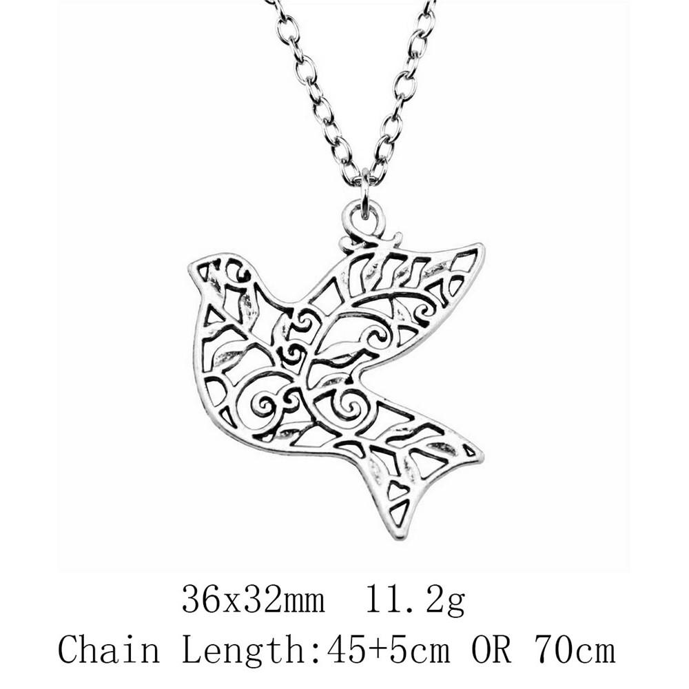 

Украшение на шею ко Дню отца, птица, длинная цепочка, ожерелье, мужское ожерелье, 45 см или 70 см A25-1pcs-36x32mm 45cm chain