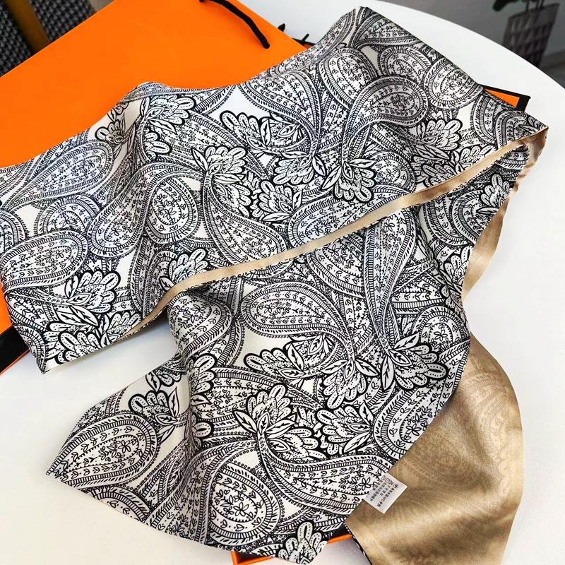 Available In All Seasons, French Double-Layer Silk Strip Scarf, Elegant Temperament, Gift-Giving Mulberry Silk Silk Scarf, Scarf For Women