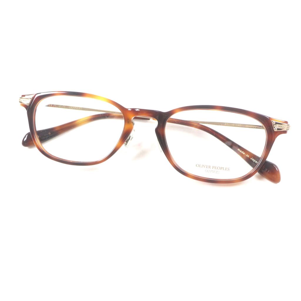 Pristine OLIVER PEOPLES Glasses Hadley DM Pattern Wellington Shape Clear brown mens Used