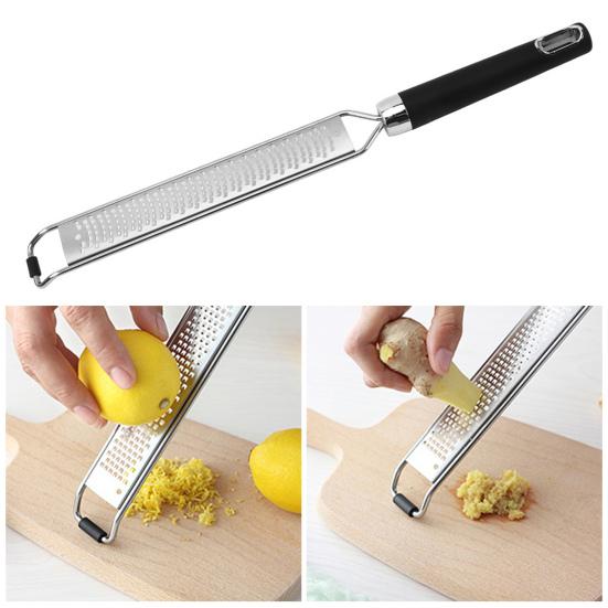 Zitronenschalenreibe mit ergonomischem rutschfestem Griff Edelstahlklinge Robuster Zitrusreibe Knoblauch Käse Ingwer Muskatnuss Reibwerkzeug