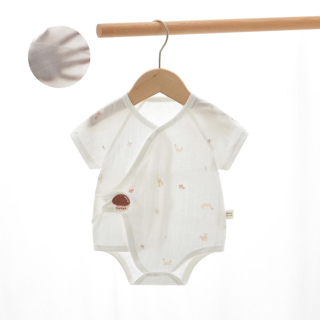 Newborn Baby Bodysuit, A-Class Cotton Short Sleeve Infant Romper, Lightweight Summer Triangle Onesie Pajamas