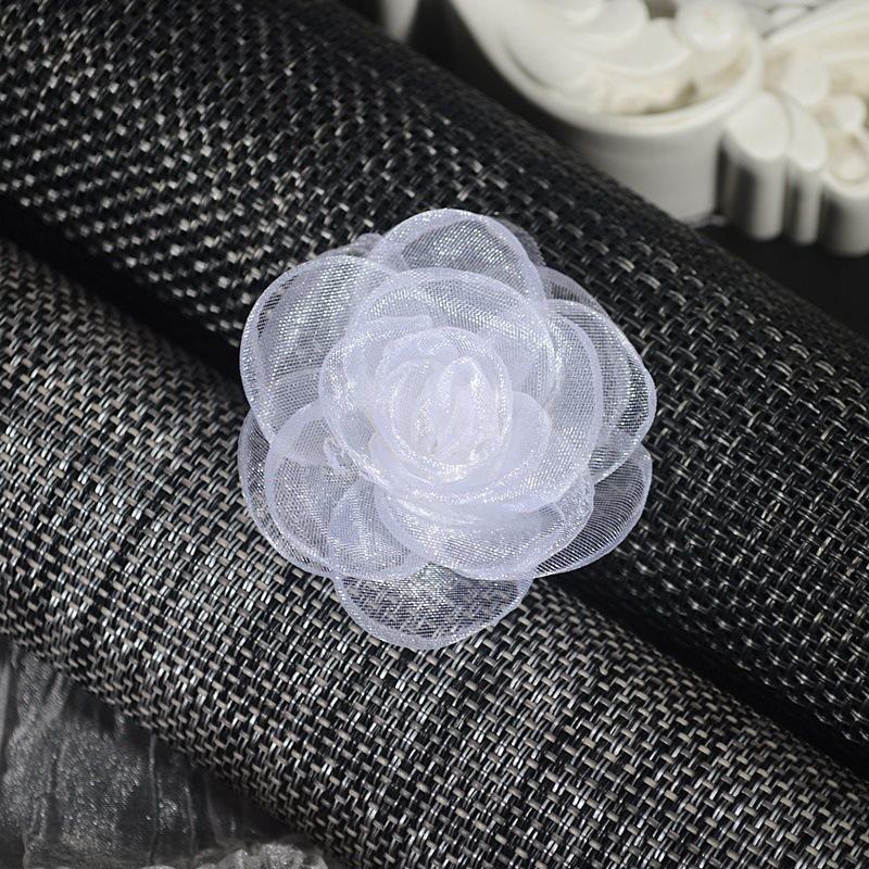Korean Style 15-Piece Gauze Snow Fabric Flowers for DIY Clothing, Hair Clips, Jewelry Accessories