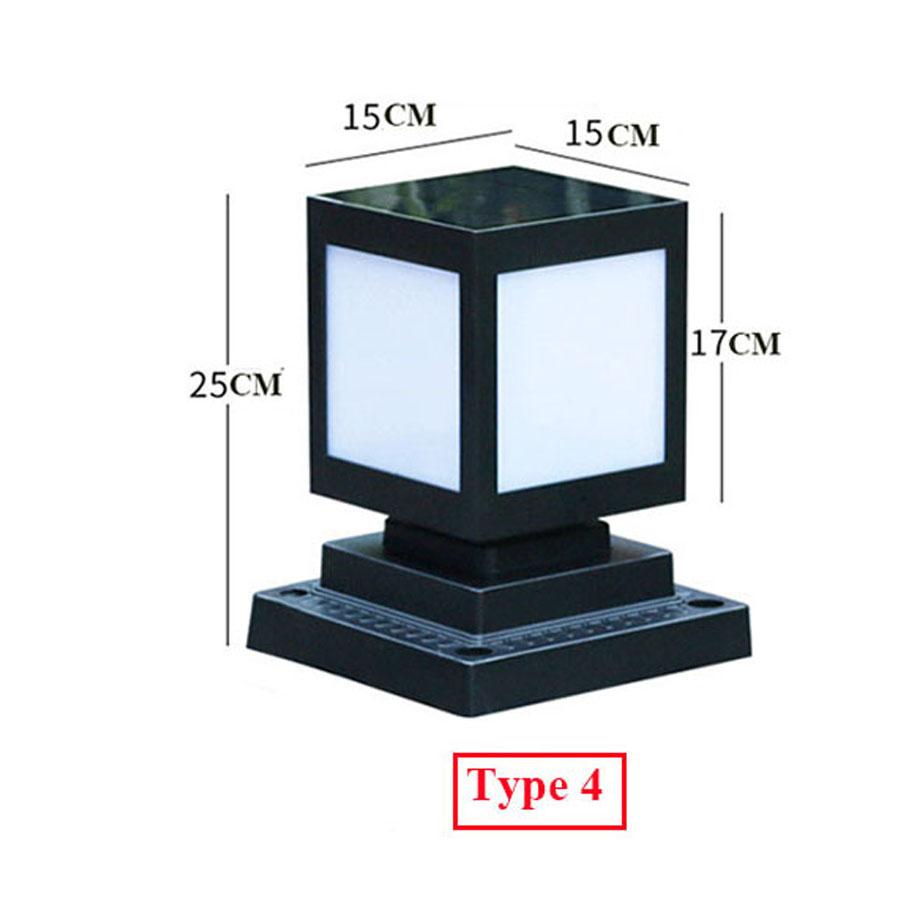Thrisdar Outdoor Solar Street Pillar Light Outdoor Landscape Villa Fence Pillar Light Garden Porch Front Door Solar Stigma Lamp