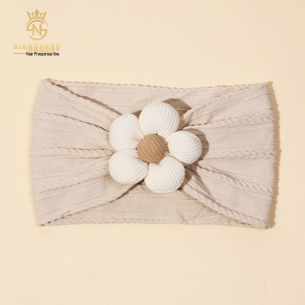 Baby Soft Nylon Headband with Five-Petal Flower - European & American Style