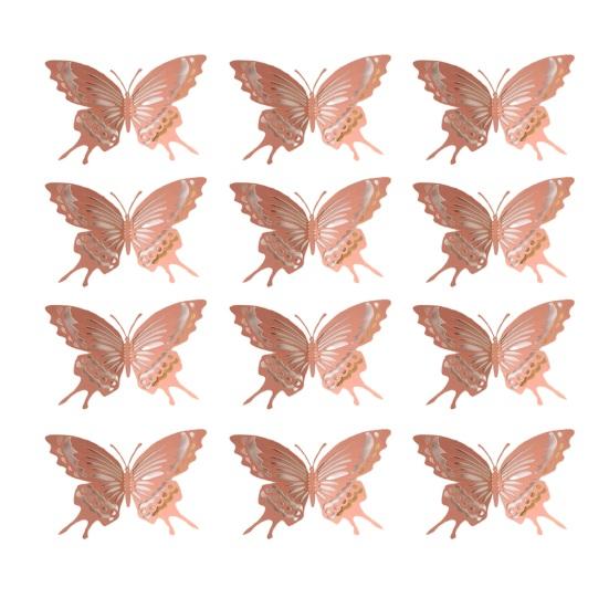 

12 Pcs Butterfly Wall Decor 3D Hollow Butterflies Sticker for Birthday Cake Cupcake Toppers Removable DIY Mural Art for Room Office Bedroom