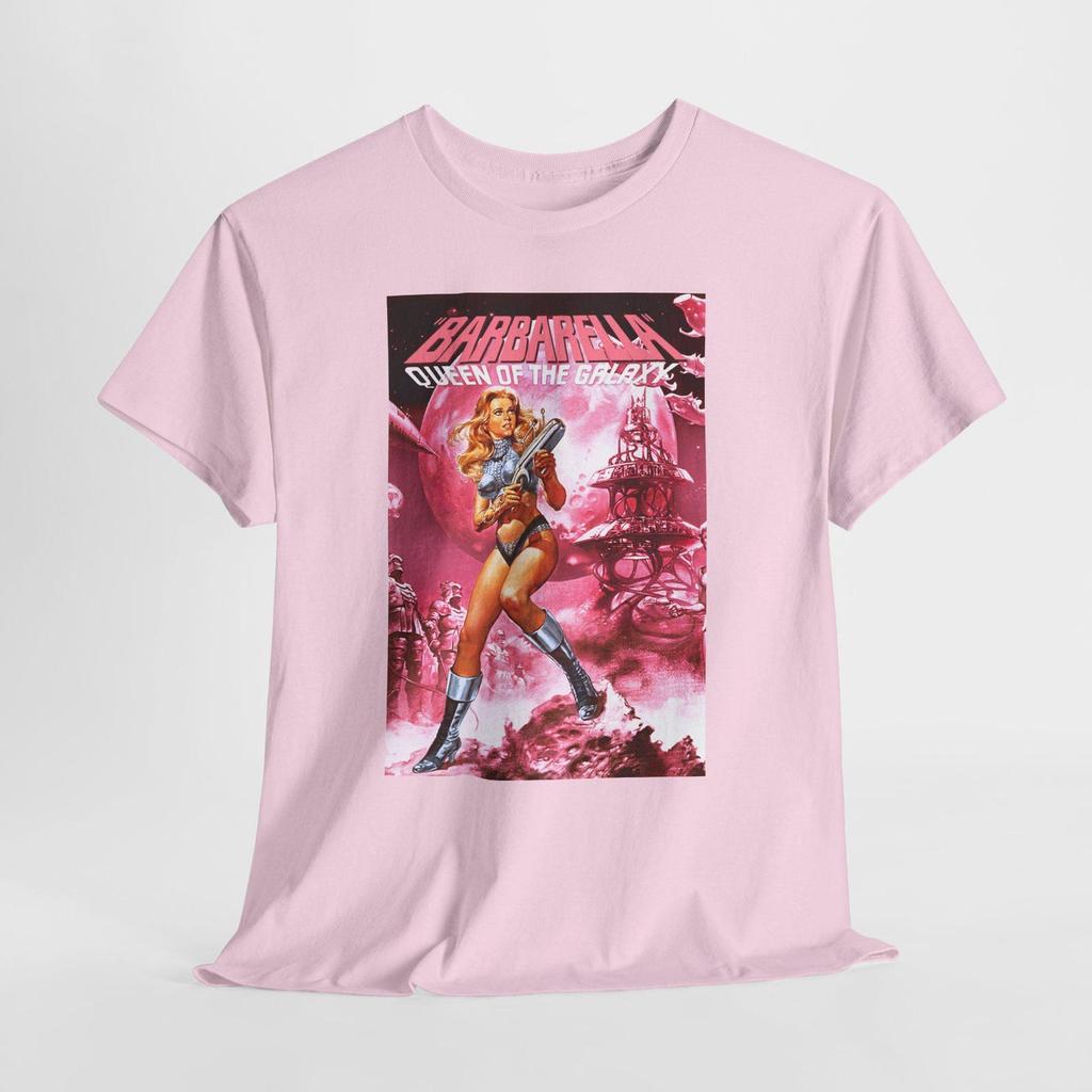 Barbarella v16 Unisex Heavy Cotton Tee, Retro Sci-Fi Graphic Tee, Vintage Space Movie T-Shirt, Sci-Fi Fan Gift, Cosmic Adventure Shirt