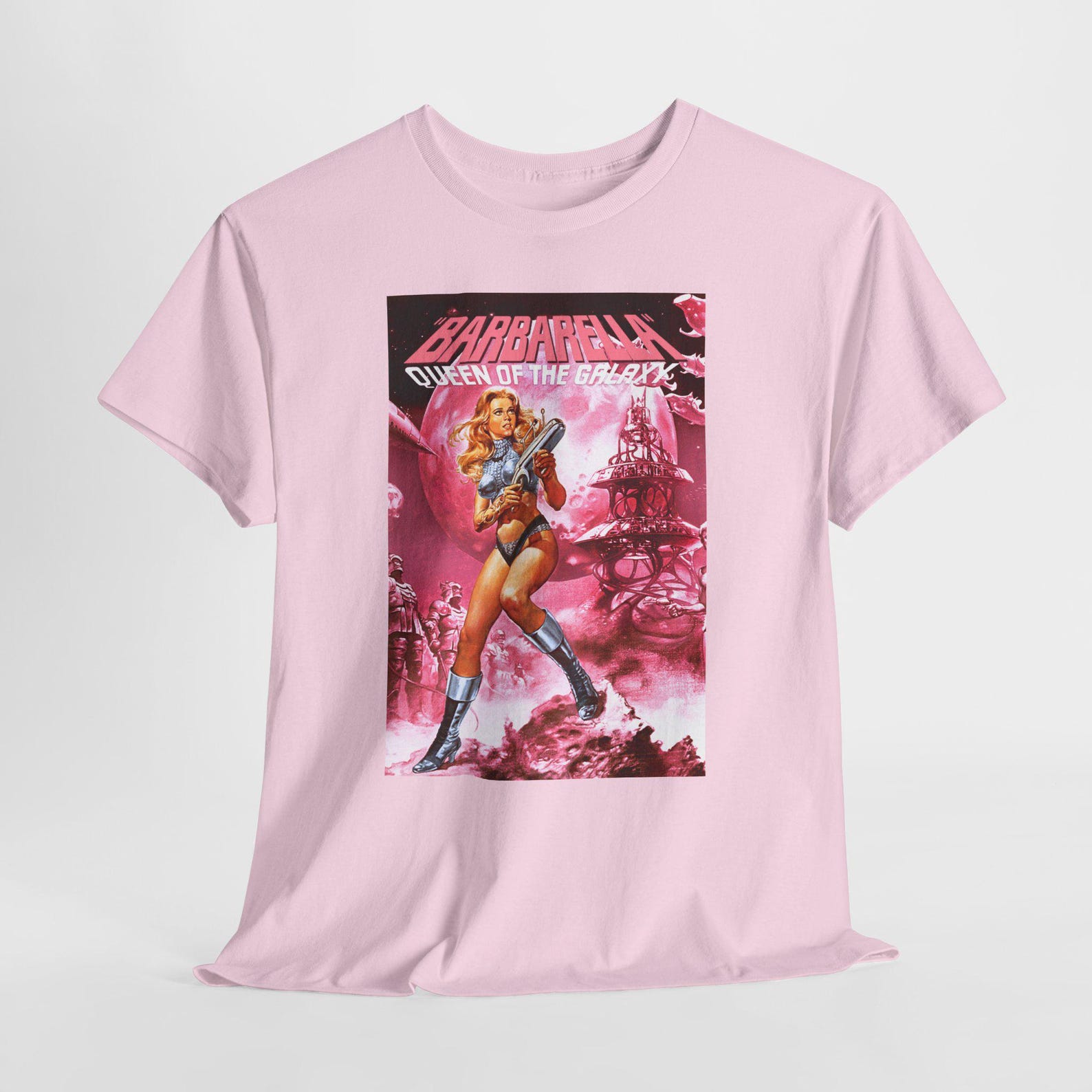 Barbarella v16 Unisex Heavy Cotton Tee, Retro Sci-Fi Graphic Tee, Vintage Space Movie T-Shirt, Sci-Fi Fan Gift, Cosmic Adventure Shirt XL