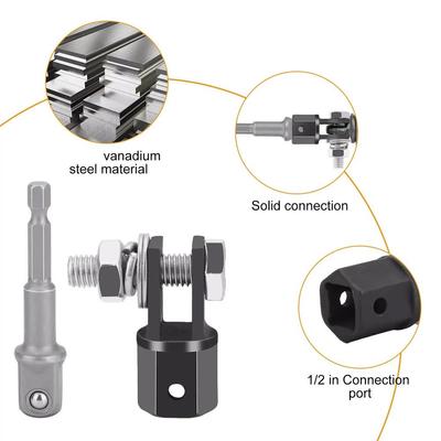 1/2 Inch Scissor Jack Adapter Vanadium Steel Power Drill Socket Wrench Adapter For Car Truck Tire Repair Tool W5L9