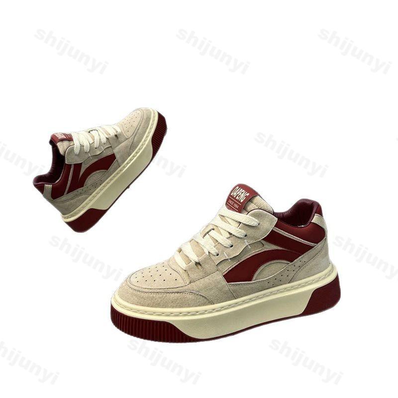 Fashion Autumn Men's Skateboarding Shoes Comfortable 2025 New High-Top Sneakers Casual Sports Shoes Men Street Leather Walking Shoes