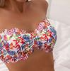 Sexy Flowers Printed Ruffled Frilled Bikini Women Swimwear Female Swimsuit Two-pieces Bikini Set Bather Bathing Suit Swim