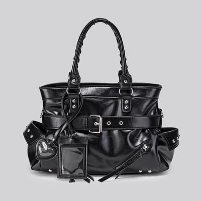 Bestickte Ruffle-Handtasche mit LKW, Umhängetasche mit Riemen, Große Schulter- und Unterarmtasche