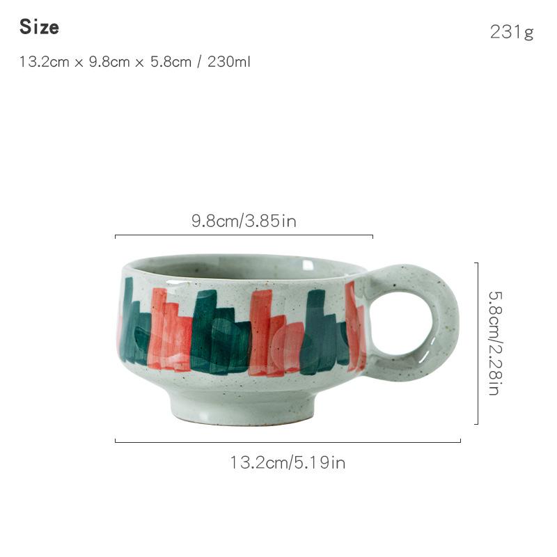 

Japanese style coarse pottery coffee cups and plates, high-end tableware for homestays, hotels, restaurants 230