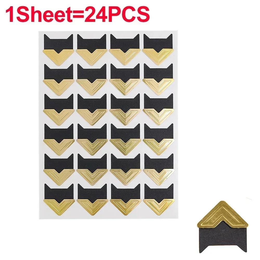 240/24PCS Corner Stickers DIY Vintage Corner Kraft Paper Stickers Scrapbook Self-Adhesive Photo Album Accessories Corner Sticker