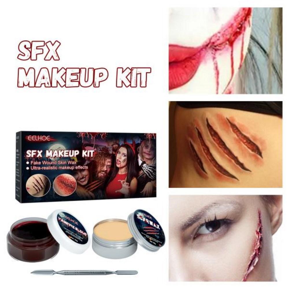 EELHOE SFX Makeup Kit Scar Wax Halloween Stage Fake Wound Skin Party Blood Painting Special Effect Set, 1 Set, 1 Piece