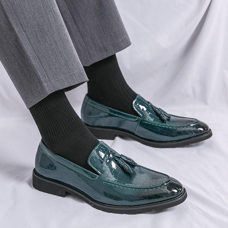 Business casual foot leather shoes simple fringed formal party leather shoes