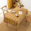 1pc Autumn Plaid Tablecloth, Durable Polyester Tablecloth, Yellow And Brown Checkered Pattern, Thanksgiving Decor, Thanksgiving Tablecloth, British Re