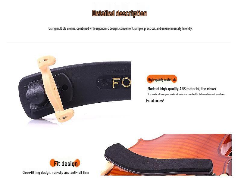 Verstellbare Violinenschulter- und Kinnhalterung mit Schwamm für alle Größen (1/8 bis 4/4) - Geeignet für Kinder und Erwachsene