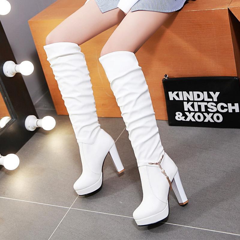 Boots Women's Boots Women's Autumn and Winter Women's Shoes Long Simple Fashion Boots High Heel Boots