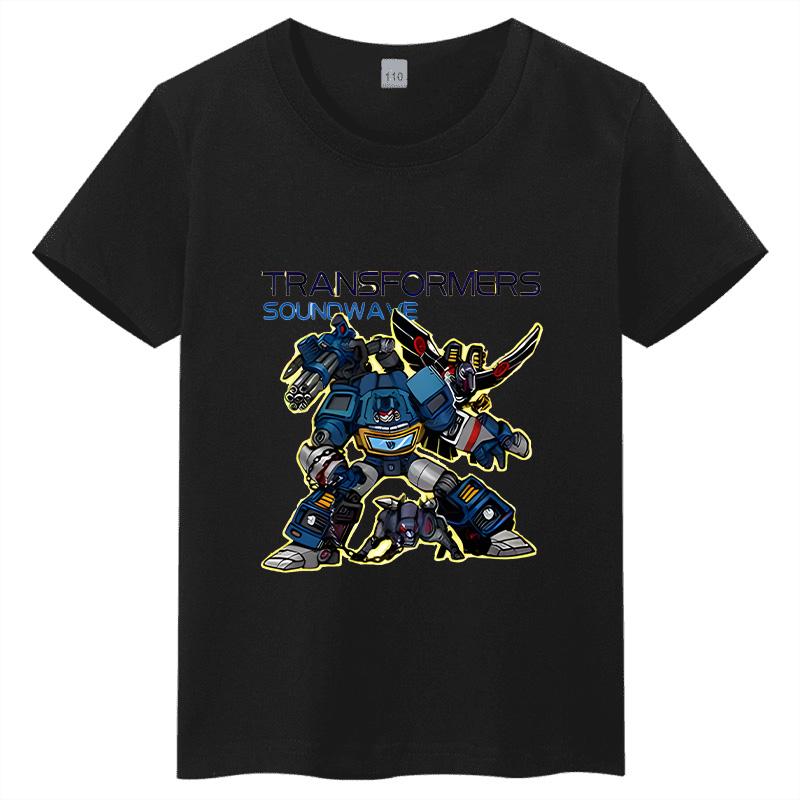 "Transformers Decepticons Cartoon Print Children's T-shirt Pure Cute Short-sleeved Comfortable Kids Short-sleeved T-shirt