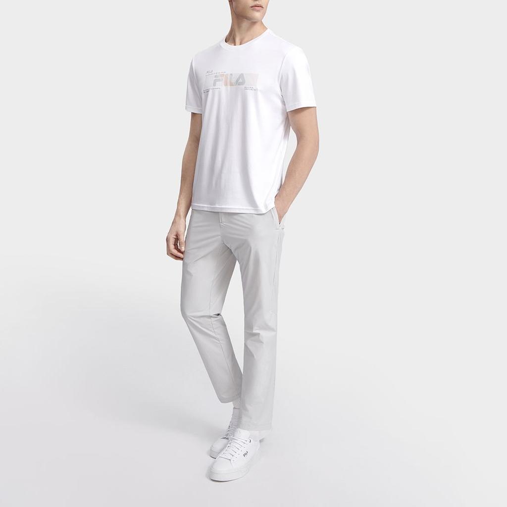 FILA Lightweight Business Sports Short Sleeve T-Shirt Men Tops White F11M327103FWT