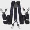 Men's Six-Clip Jacquard Wide Suspenders with Printed Webbing