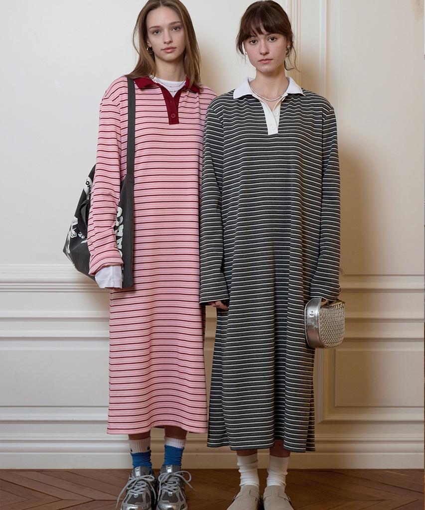 Dyuidyui Pique Stripe Dress (2 Colors)