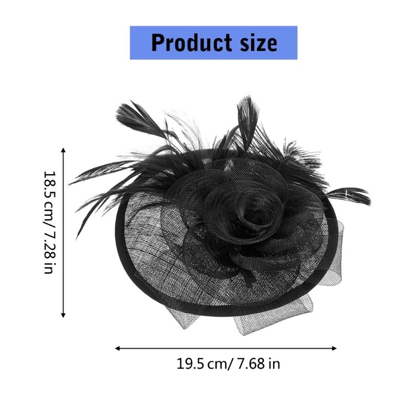 British Styles Women's Fascinator Beautiful Linen Brida Headwears Delicate Hat Adornment For Stylish Appearance
