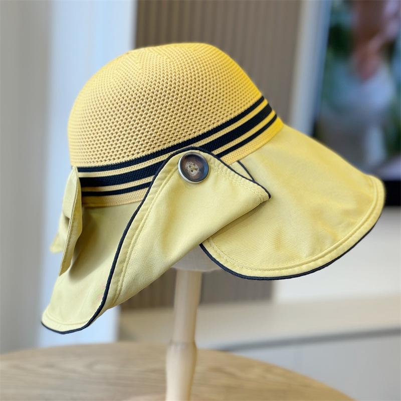 Sun Protection Cap Women's Anti-purple Line Sun Hat Foldable Vinyl Button Bucket Hat Face Cover Large Brim Sun Hat