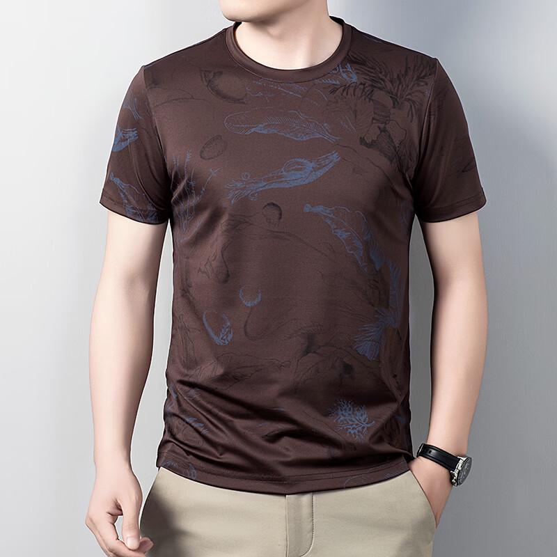 JEEP SPIRIT Men s Mulberry Silk Blend Ice-Feel T-Shirt 4XL