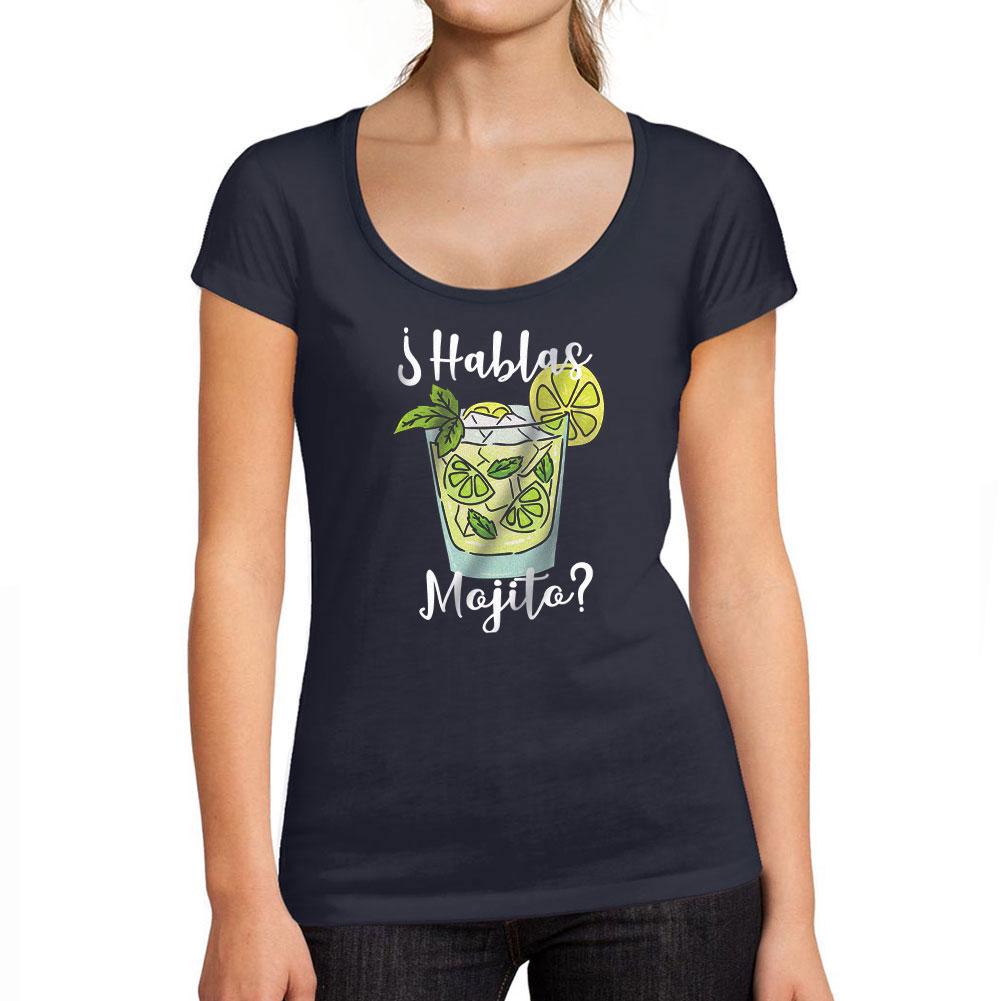 Ultrabasic Tee-Shirt Femme Col Rond Decollete Hablas Mojito