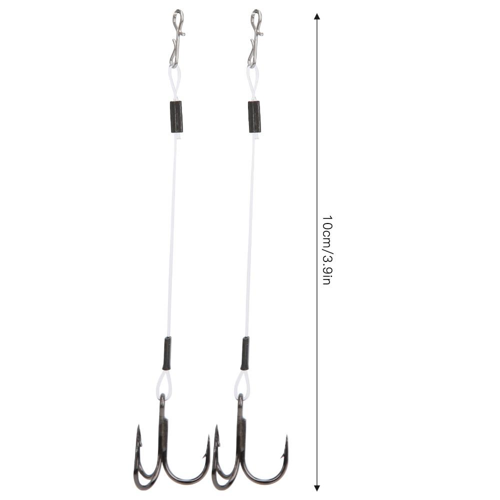 6PCS Durable Stainless Steel Fishing Hooks 10cm Length Lightweight Bait Hooks Treble Hooks Fishing Accessory