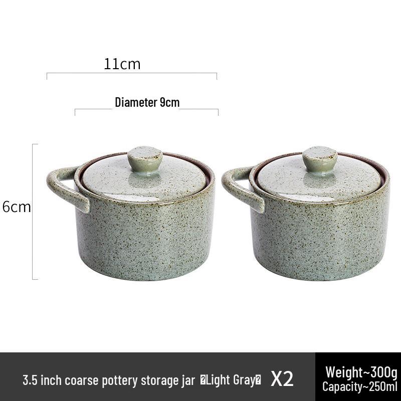 ZISIZ Coarse Pottery Storage Jar Set with Lid