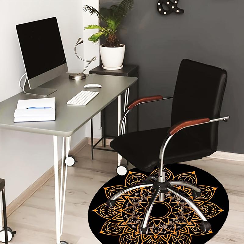 1pc Office Carpet Chair Mats Mandala Pattern Design Perfect for Decorating Office Chairs, Living Rooms, Or Bedrooms