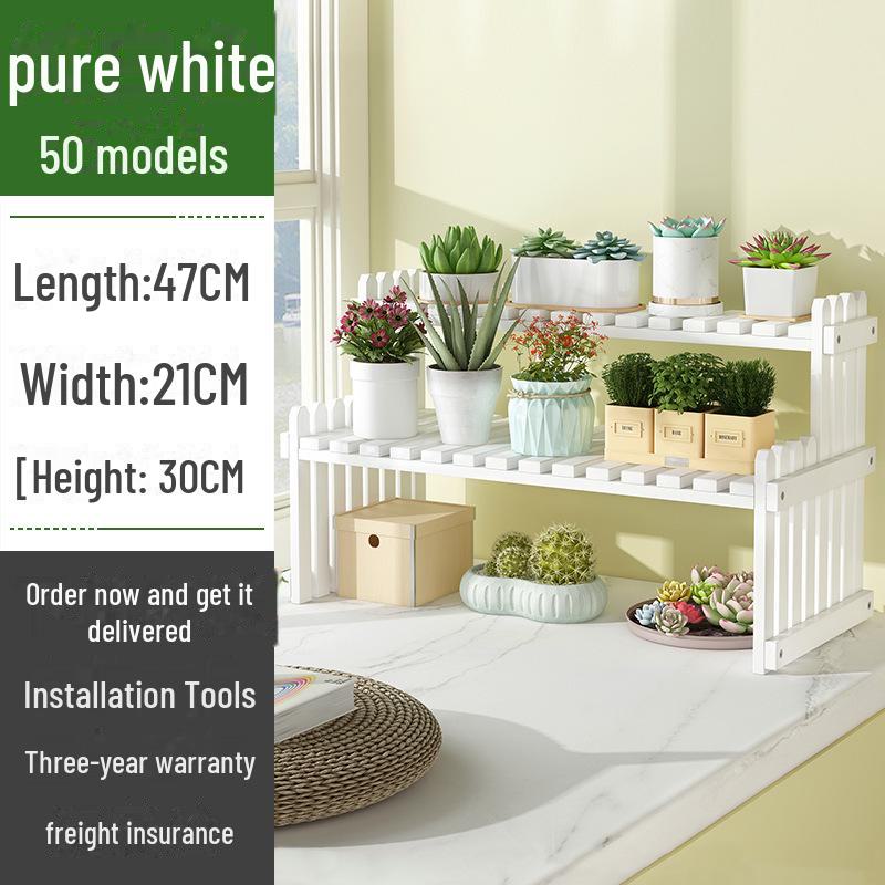 Solid Wood Floor-Standing Plant Shelf: Living Room, Balcony, or Windowsill Flower Display Ladder