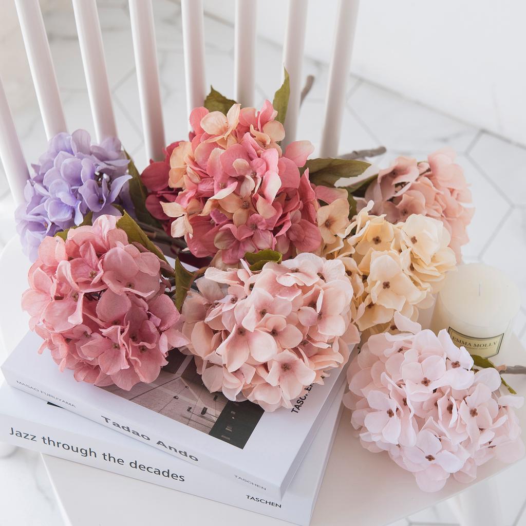 2/5PCS Silk Hydrangea Artificial Flowers High Quality Home Vase Table Decor Wedding Decorative Garden Diy Gift Wreath Material
