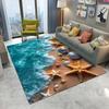Sea Star Beach Waves Shell Colored Stone Sand Carpet Living Room Bedroom Home Decoration Children's Playground Non Slip Foot Mat