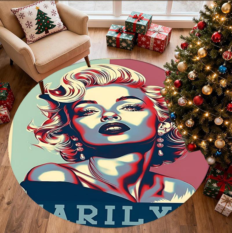 Marilyn Monroe Mønster Rundt Tæppe, Indendørs/Udendørs Måtte, til Picnic, Spillerum, Soveværelse, Kontor, Stue, Hjemmeindretning Tæppe, Fødselsdagsgave