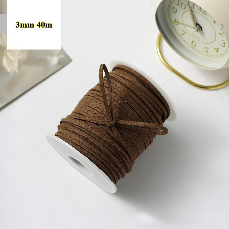 3mm 40m Leather Rope Floral Bouquet Wrap Ribbon for DIY Gift Packaging and Handmade Crafts Apparel Sewing Supplies