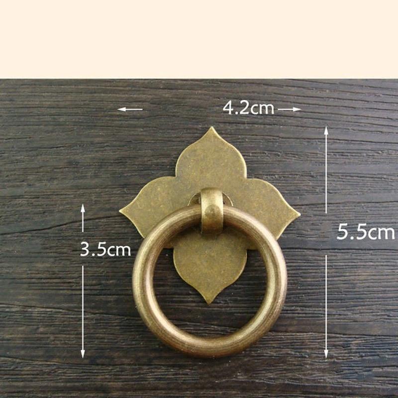 Antique Drawer Pulls Kitchen Door Handles and Knobs Brass Leaf Shape Cabinet with Screw Hardware Ancient Furniture